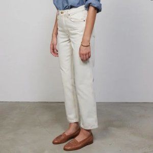 B Sides Louis Slim High Jean Tile White Size 25 NWT